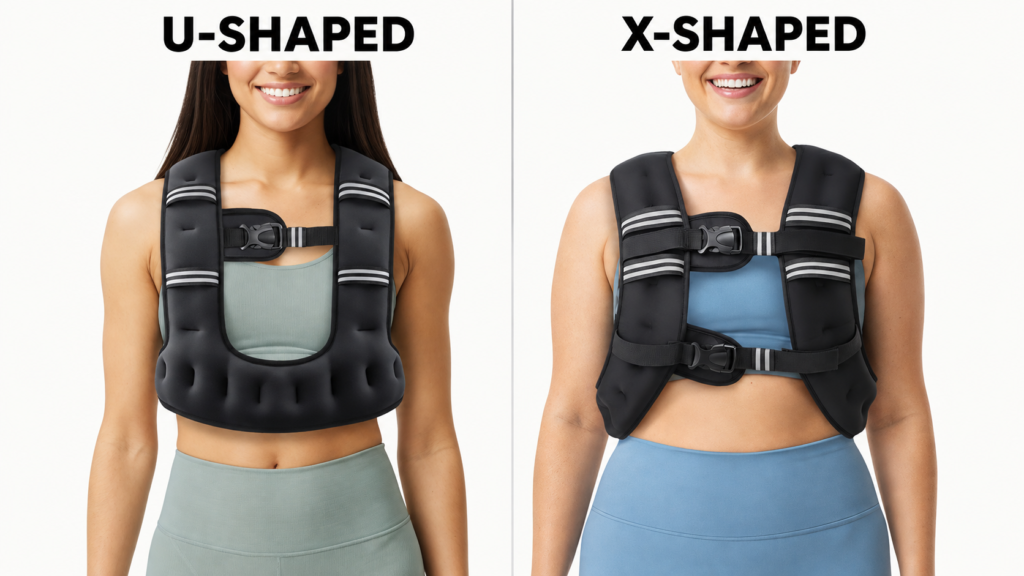 Zelus U-shaped vs X-shaped weighted vest comparison